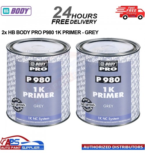 2x HB BODY PRO P980 1K PRIMER GREY 4L easy sanding FAST DRYING